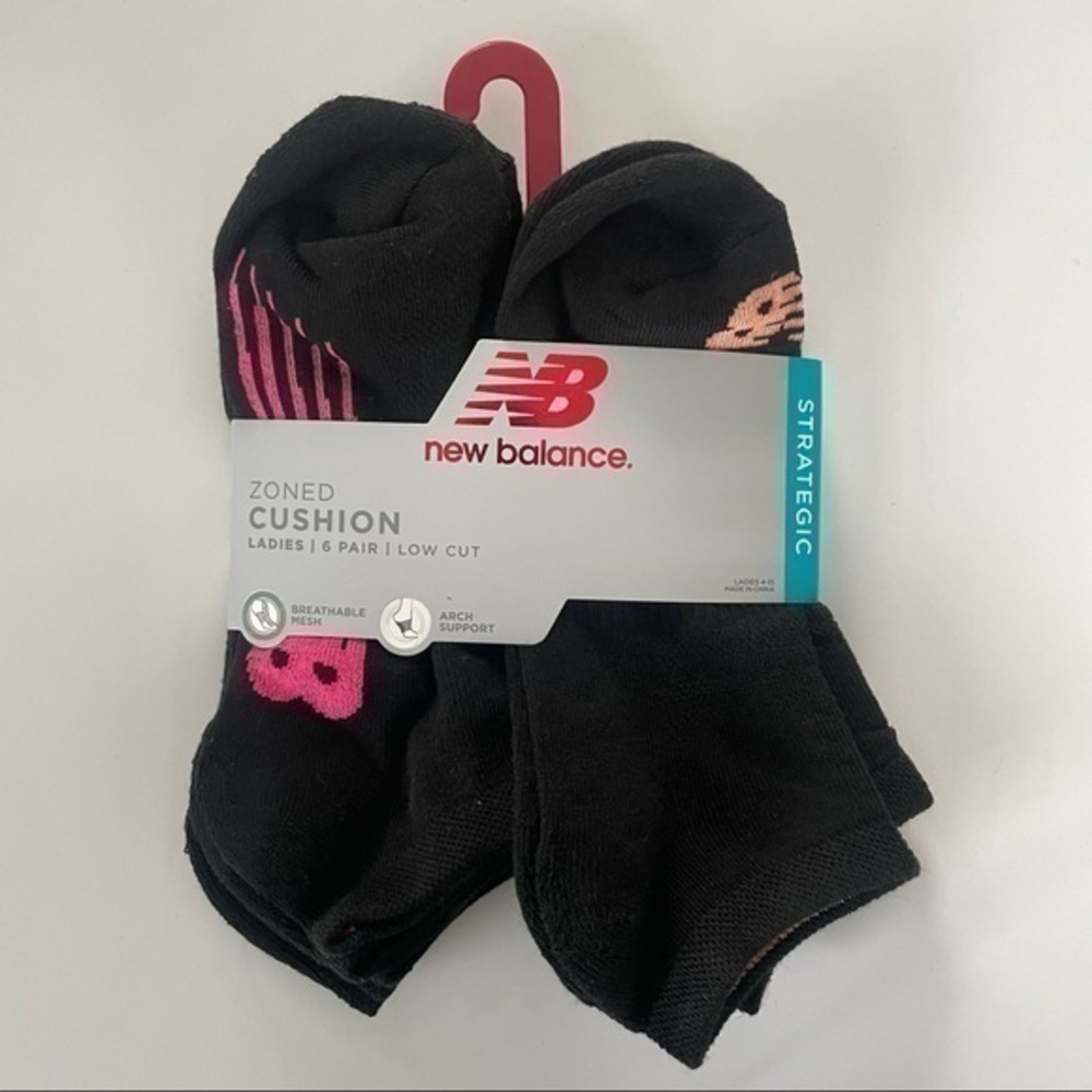 New Balance women’s low cut socks black 6 pack size 4-10